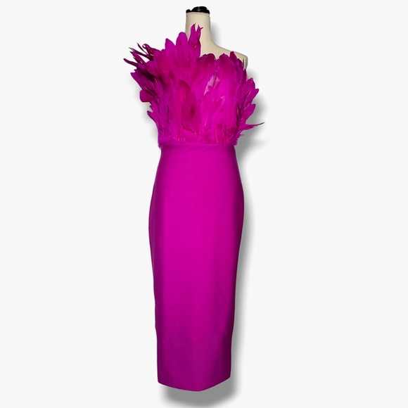 Novaluxe Bodycon Midi Prom Cocktail Formal Party Dress Size Large - Picture 2 of 12